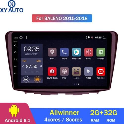 9 inch 2.5D IPS HD multi-touch screen Android8.1 2G RAM 32G ROM NAVI for Suzuki Baleno 2015-2018 with Bluetooth USB WIFI SWC