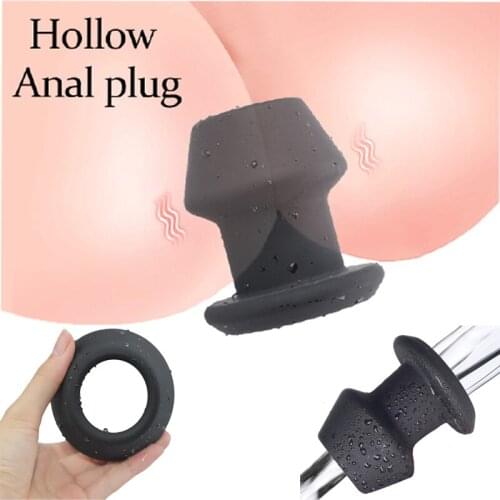 Hollow Tunnel Anal Expander Huge Plug Tunnels Silicone Dildo Anus Plugs Prostate Massage Vaginal Dilator Sex Toys For Men Women