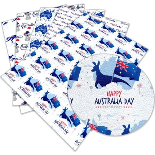 Australia Holiday Pattern Sewing Accessories Bow Knot Bag Crafts PU Lychee Pattern Synthetic Leather 22X30cm A4