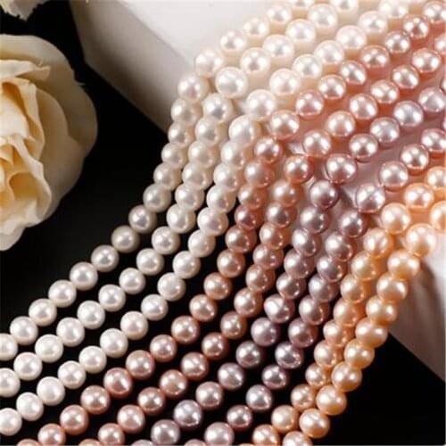 Natural Freshwater Pearl Beads High Quality 36cm Round Shape Punch Loose Beads for DIY Elegant Necklace Bracelet Jewelry Making