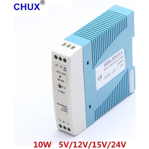 CHUX MDR 10W 5V 12V 24V MINI Din Rail Single Output Switching Power Supply