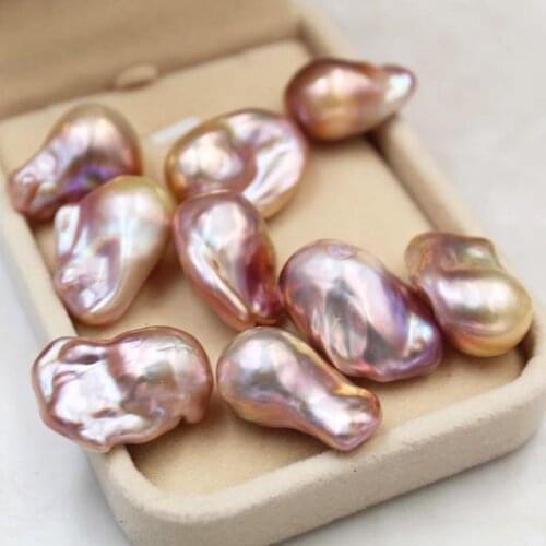 1pc Natural Freshwater Pearls Fashion 17~24mm Baroque Deer Purple Pearl Beads Jewelry Making DIY Necklace Bracelet Accessories