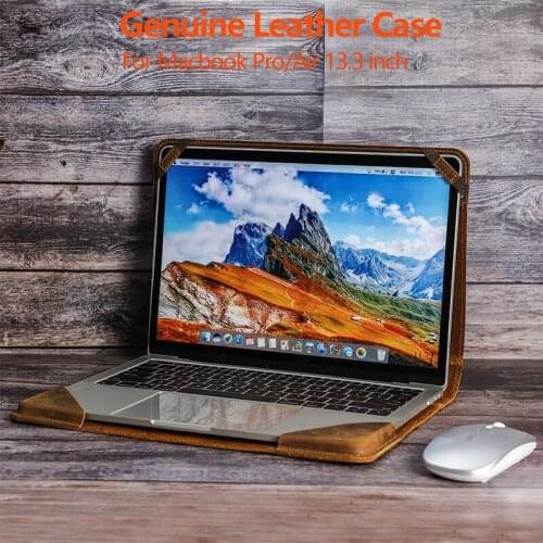 For Macbook Pro 13 Case Sleeve A2338 A2289 A1989 A1708 A1706 Genuine Leather Cover A2179 A1932 A2337 Business Laptop Cover