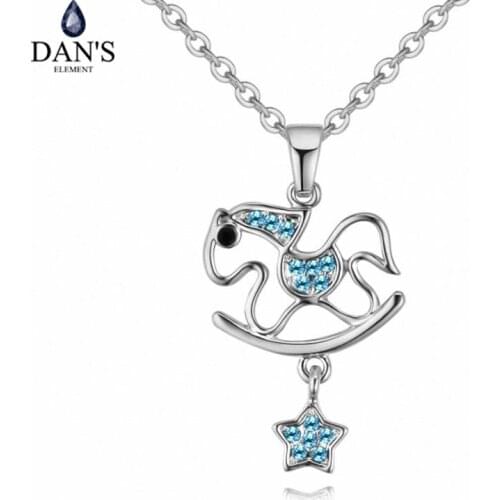 DANS ELEMENT 5 Colors Real Rose Gold Color Austrian Crystals Sweater pendant necklace for women monkey style #132136