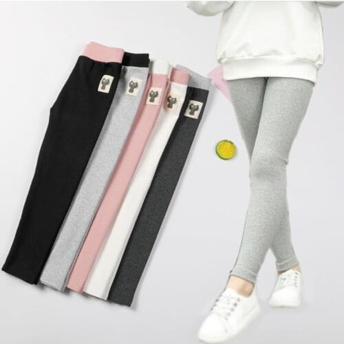 2019 Kids Leggings Autumn Girls Leggings Children Cute Stretchy Warm Trousers Bottoms Candy Color Girls Pants