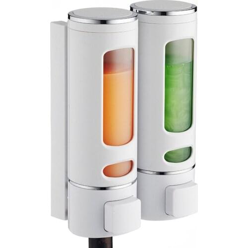 400ml Shampoo Dispenser, 1 / 2 Chamber Shower Soap Dispenser Manual Hand Shampoo Shower Gel Dispenser Lotion Container