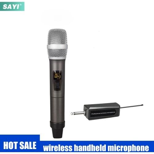SAYI WMH03 Dual Channels UHF Wireless Microphone Anti-Howling Handheld Chargeable Receiver Dynamic Mic for Karaoke