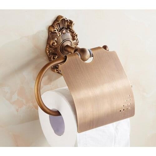 European Copper antique toilet paper holder, Bedoom roll paper rack, Retro bathroom/kitchen tissue paper holder, Free shipping