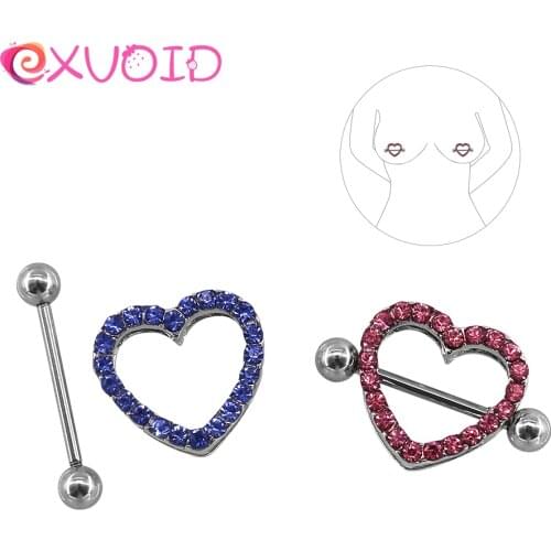 EXVOID Breast Clamp Massage Stainless Steel Diamond Nipple Clip Piercing Nipple Ring Jewelry Sex Toy For Couples SM Bondage