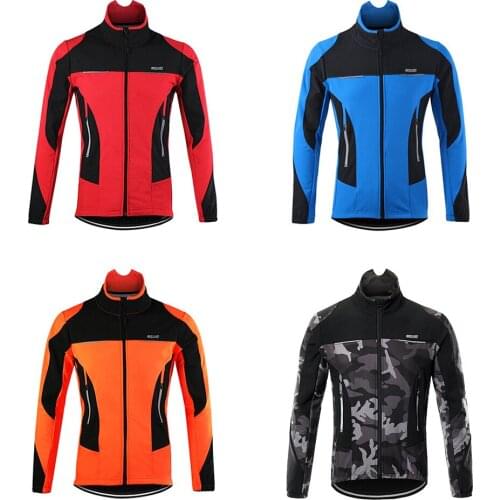 Fleece Thermal Cycling Jacket Autumn Winter Warm Up Bicycle Clothing Windproof Windbreaker Coat MTB Bike Jerseys