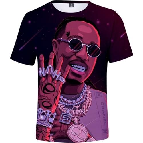 Migos Quavo T Shirt Hip Hop Fashion Swag T Shirts Men Women Short Sleeve Tshirt Harajuku Streetwear T-Shirt Rapper Quavo 3D Tee