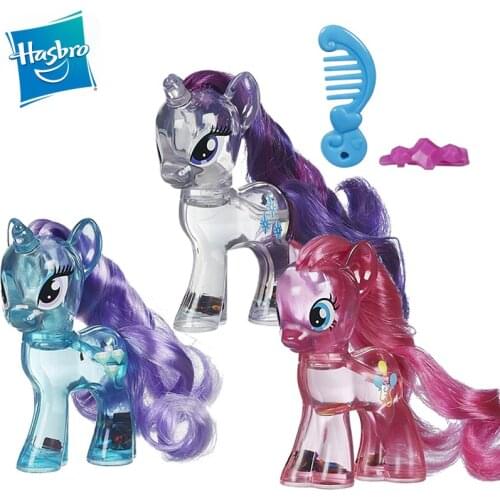 Hasbro Crystal My Little Pony Rainbow Series Girl Toy Rare Peach Diamond Rhyme Princess Collection Anime Figure Model Dolls