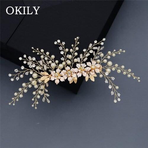 Delicate Bridal Hair Accessories Flower Pearls Hair Wedding Hair Clips Accessories Jewelry Handmade Women Hair Ornaments