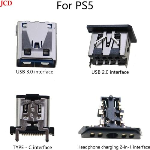 JCD 1 Pcs New interface For PS5 USB Compatible Port Socket Interface For PlayStation5 Connector Support Type-C Charger Socket