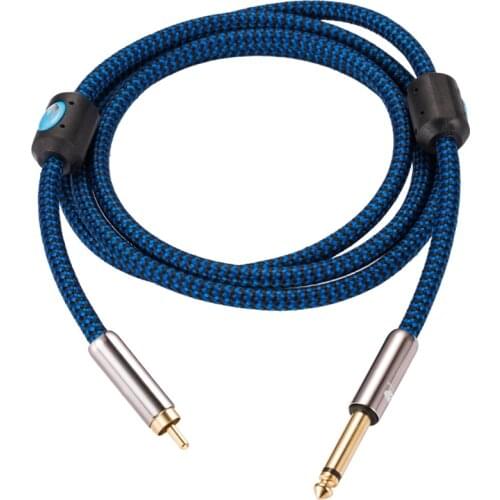 Audiophile Cable RCA to MONO 1/4" Jack for Amplifier Soundbox Guitar Cable 6.35mm to RCA Cable Gold-plated 1M 2M 3M 5M 8M 10M