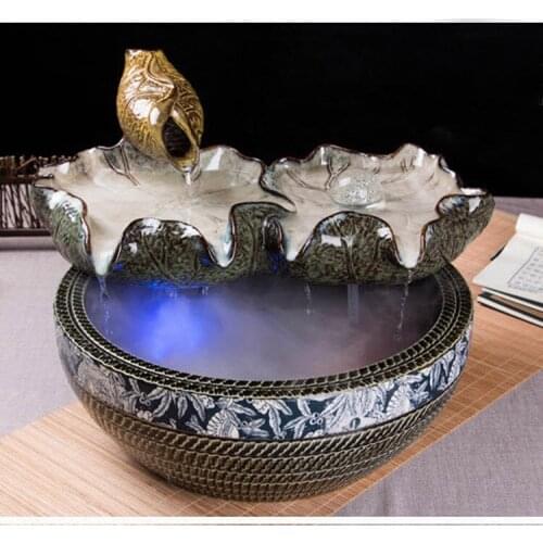 Ceramic water lucky decoration / living room small fish tank humidifier