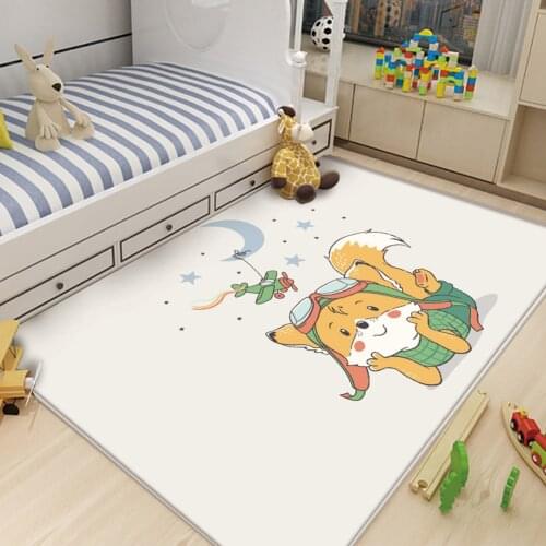 Good Quality Rug Children Flannel Carpet Rug Cute Animal Bear fox Pattern For Baby Play Rectangle Carpet In The Childrens Room