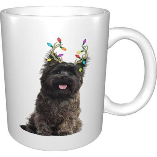 Beautiful Cairn Terrier Reindeer Christmas Dog Mug Coffee Cup Coffee Mug Cat Ceramic Cup Glass Latte Mug