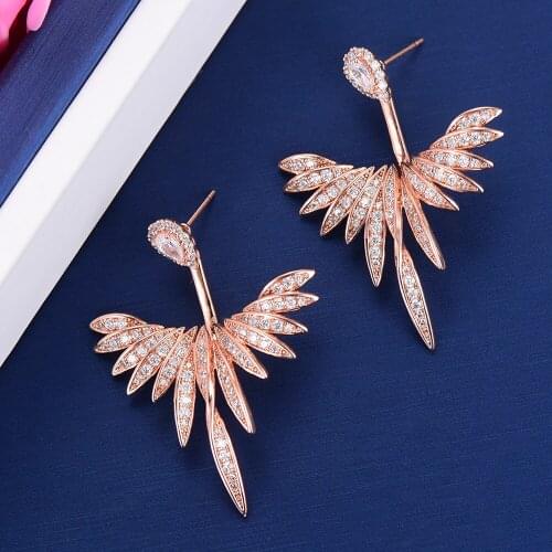 LARRAURI 33*43 mm Trendy Korean Earrings Irregular Shape Cubic Zirconia Stud earrings For Women pendientes mujer moda 2019