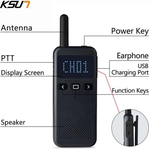 Mini Walkie Talkie Long Range UHF 400-470MHz 16CH Walkie-talkie USB Charge Radio Transceiver Two Way Ham Radio Hunting Hiking