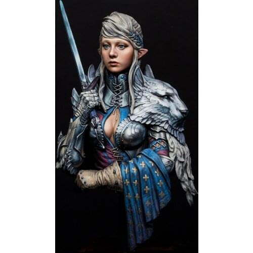 New Unassembled 1/10 ancient fantasy woman warrior bust Resin Figure Unpainted Model Kit