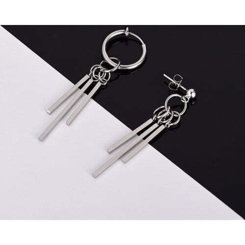 New Fashion Asymmetry Drop Earrings Geometric Personality Men/Women Jewelry Wedding Gift Hip Hop Rock Party Punk Hoop Earrings