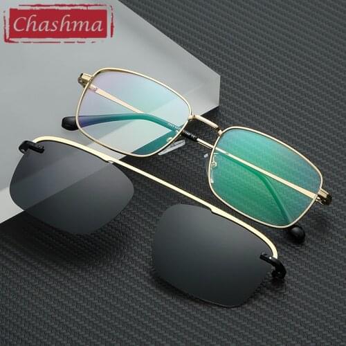 Chashma Prescription Glasses Frame Magnetic Clip Magnet Eyewear Polarized Lenses Sunglasses for Men Dark Lens