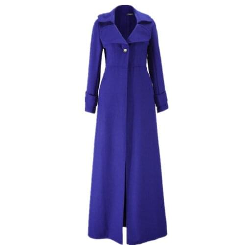 Europe the United States autumn winter new womens woolen coat fashion long coat Female slim mop windbreaker overcoat