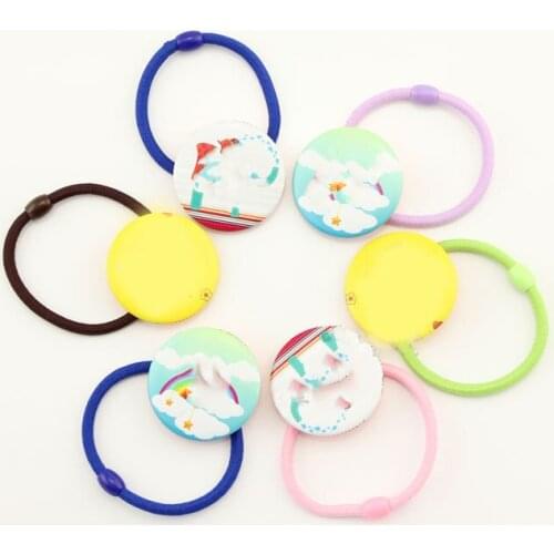 37mm Rubber chests rubber band consumables hair rope chests creative head accessories button badge materials