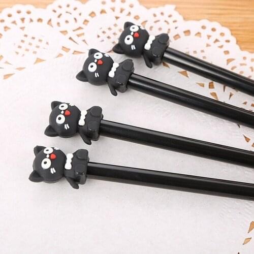 20PCs Creative Cartoon Cat Gel Pen Cute Learning Stationery Cat Neytral Pens Office Signature Pen School Office Supplies