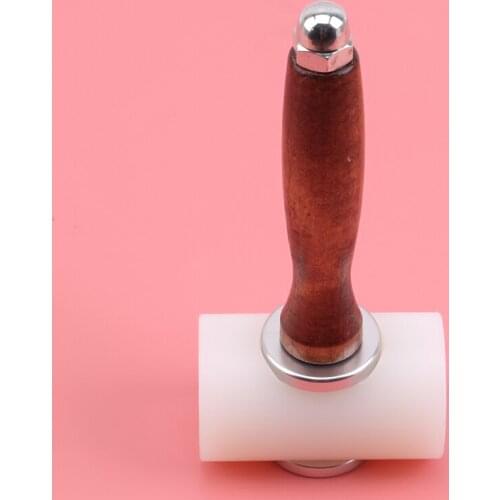 Handheld Leather Carving Hammer Cowhide Punch Cutting DIY Craft Nylon Hammer Tool Wood Handle Leathercraft Carving