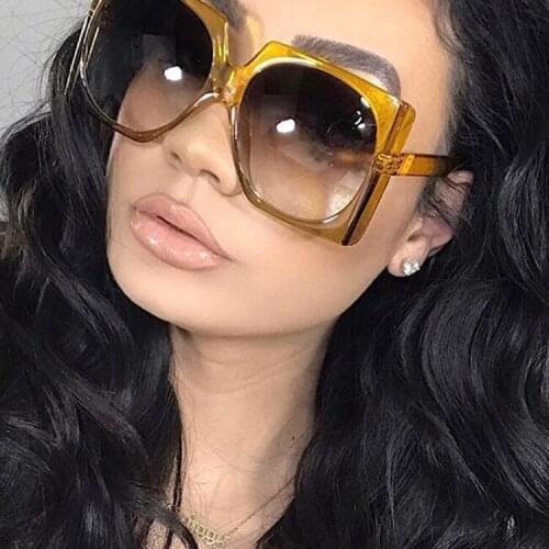 Vintage Big Square Sunglasses Women/Mens Goggles Oversize Sun Glasses Female Fashion Famous Brand Black Eyewear Gafas De Sol