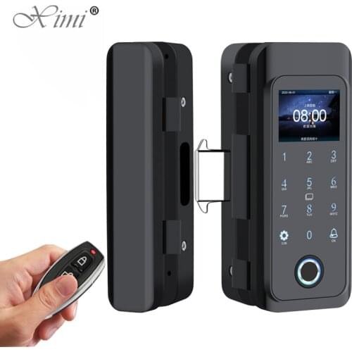 Capacitive Fingerprint Glass Door Lock For Sliding Door Biometric Digital Electronic Smart Card Password Office Home Door Lock