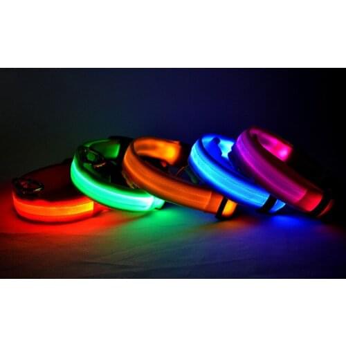 Pet supplies dog luminous collar rechargeable LED collar Teddy gold hair luminous collar for large, medium and small dogs