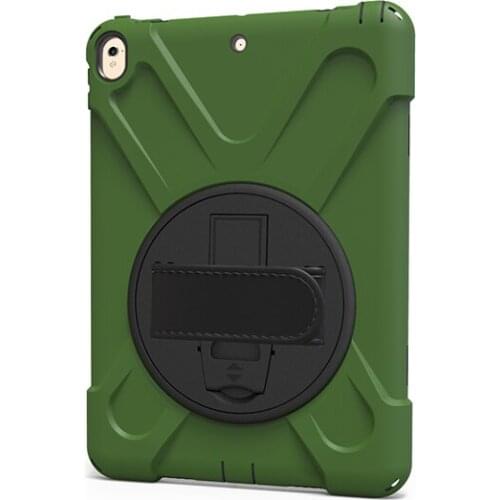 Impact Resistance Silicone Case with Hand Strap and Kickstand for Apple iPad Pro 10.5" A1701 A1709 Tablet PC Hybrid Cover+Stylus