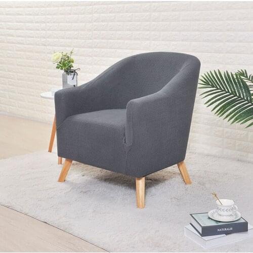 Tub Chair Cover Elastic Armchair Slipcover For Club Single Sofa Cover For Living Room Universal Round Seat Slipcovers Home Decor