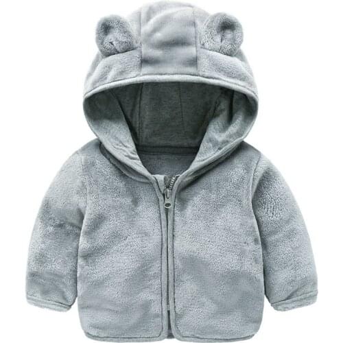 Girl Winter Clothes Autumn New Jackets Infants Boys Thickened Plus Fleece Warm Wool Sweater Hooded Jacket Kids Coat Boy Clothes