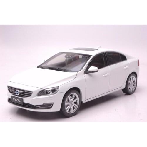 1:18 Diecast Model for Volvo S60L 2015 White Alloy Toy Car Miniature Collection Gifts S60