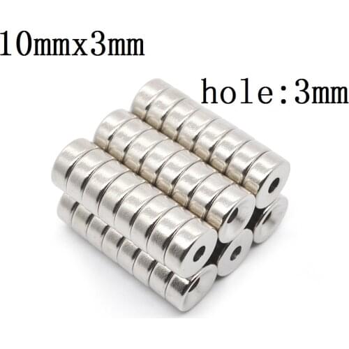 50/100/500/1000PCS/LOT Disc magnet (code number:103 )with Hole N35 Countersunk Permanent magnet magnets for speaker