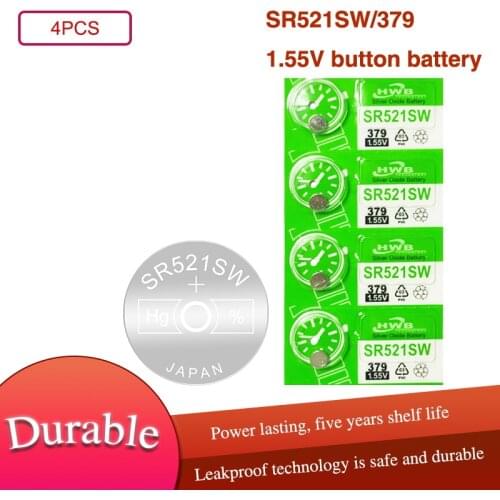 4PCS Maxell 379 SR521SW 1.55V Silver Oxide Battery AG0 LR69 D379 SR63 V379 For Watch Toys Remote Button Cell Coin MADE IN JAPAN