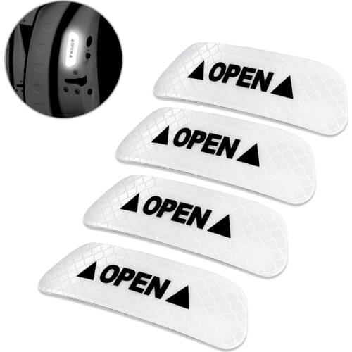 4Pcs Warning Mark Reflective Tape Car Sticker For Ford Focus 2 3 4 Mondeo Ecosport Fiesta Car Accessories Exterior Door Stickers