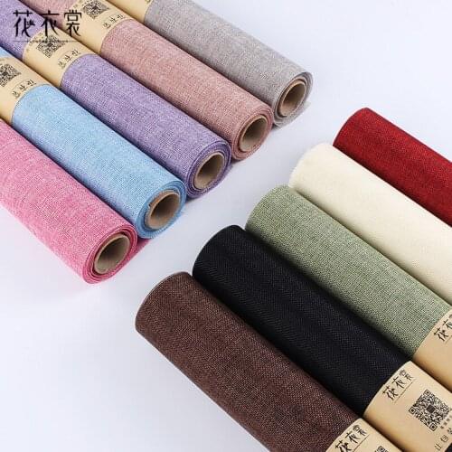 48cm*5 yards Simulation Linen Roll Bouquet Packaging Material Florist Wrapping Gift Decoration Wrapping