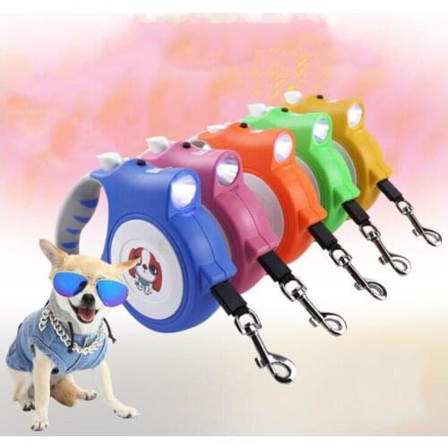 5M Retractable Dog Leash with LED Automatic Pet Leash Lead for Medium and Large Dog Safe Walking Running Protection