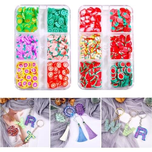6 Grids/box Mixed 3D Fruit Slices Sticker Resin Filling Polymer Clay DIY Epoxy Resin Mold Filler Jewelry Nail Art Decoration
