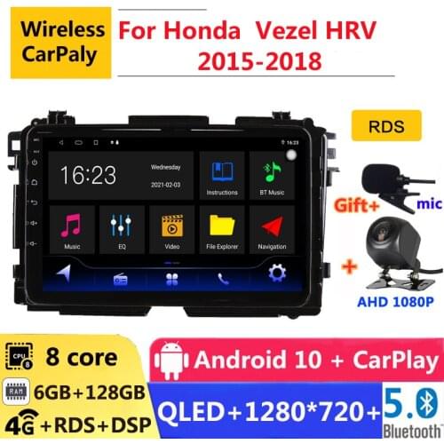 6G RAM 2 din android 10 car radio auto stereo for Honda Vezel hrv HR-V 2015 2016 2017 2018 navigation GPS DVD Multimedia Player