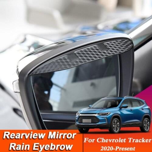 Car-styling For Chevrolet Tracker 2020-Present Carbon Fiber Rearview Mirror Eyebrow Rain Shield Anti-rain Cover External Sticker