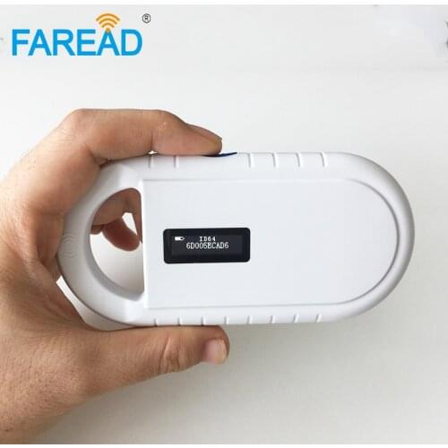 Free shipping ISO11785/84 FDX-B Handheld RFID Pet Microchip Scanner Low Frequency Animal ID Reader