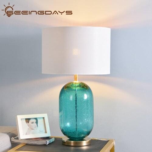 Large Glaze Crystal Table Lamp Led Desk Lamp For Bedroom For Living Room Home Decor Green Crystal High Grade Lighting 220v 110v