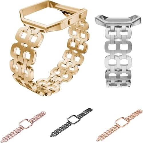 Stainless Steel Bracelet Smart Watch Band Strap with Metal Frame for Fitbit Blaze