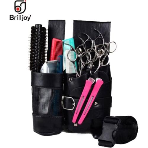 Brilljoy Hair Scissor Bag Clips Comb Case Hairdressing Barber Hair Scissor Holster Pouch Holder tool Salon Waist pack Belt Bag